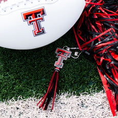 Football with Texas Tech logo and keychain.