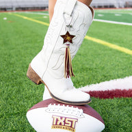 White boot on Texas State football.