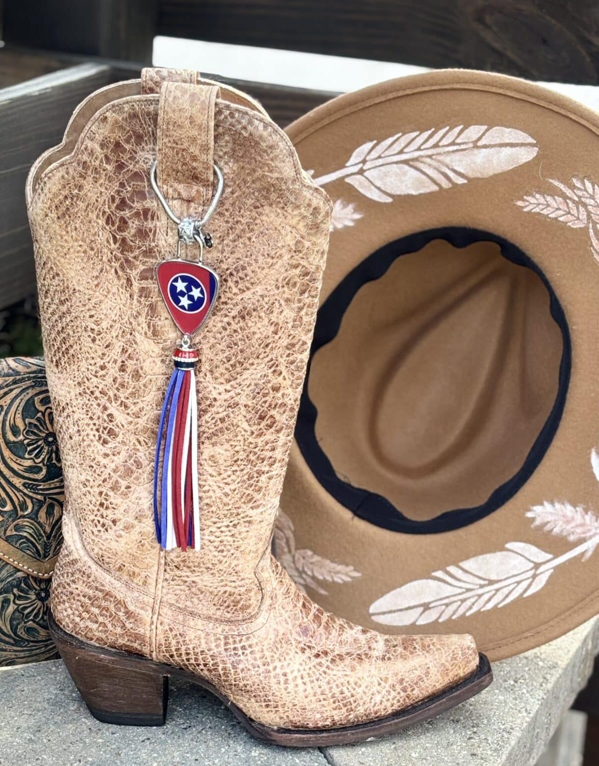 Tennessee Flag Guitar Pick Boot Bola