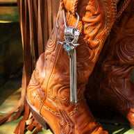 The Mizz Boot Bola Steer Skull Charm, perfect for rodeos and dance halls! 